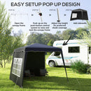 Outsunny 2.4 X 2.4m UV50+ Pop Up Gazebo Canopy Tent With Carry Bag