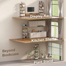 HOMCOM Industrial Bookshelf, Freestanding Bookcase, Rustic Brown and Black