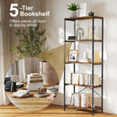 HOMCOM Industrial Bookshelf, Freestanding Bookcase, Rustic Brown and Black