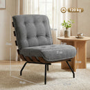 HOMCOM Accent Chair, Reading Chair With Spring Cushion, Dark Grey