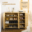 HOMCOM Rustic Shoe Cabinet, Shoe Storage Cabinet for 16 pairs of shoes