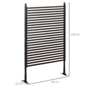 Outsunny Garden Fence with 2 Standing Ways, Metal Animal Barrier Fence