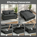 HOMCOM 2 Seater Sofa Bed, Convertible Pull Out Bed Settee, Charcoal Grey