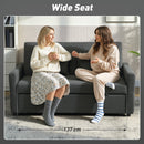 HOMCOM 2 Seater Sofa Bed, Convertible Pull Out Bed Settee, Charcoal Grey