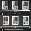 HOMCOM Bathroom Cabinet With Mirror, LED Lights And Demister Pad, Black