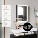 HOMCOM Bathroom Cabinet With Mirror, LED Lights And Demister Pad, Black