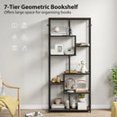 HOMCOM Industrial Bookcase 7-Tier Bookshelf Shelving Unit Grey Black
