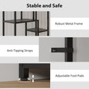 HOMCOM Industrial Bookcase 7-Tier Bookshelf Shelving Unit Grey Black