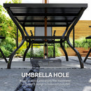 Outsunny 5 PCs Garden Dining Set, Folding Chairs And Metal Top Table