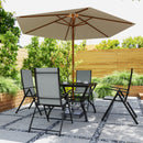 Outsunny 5 PCs Garden Dining Set, Folding Chairs And Metal Top Table