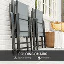 Outsunny 5 PCs Garden Dining Set, Folding Chairs And Metal Top Table