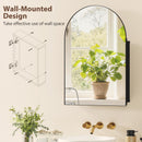 HOMCOM Bathroom Mirror Cabinet with Mirror Arched Wall Cabinet Black