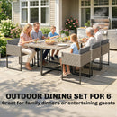 Outsunny Rattan Garden Furniture Set, Rattan Table and Chairs with Cushions