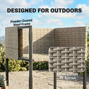 Outsunny Rattan Garden Furniture Set, Rattan Table and Chairs with Cushions