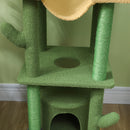 PawHut 225-255Hcm Floor To Ceiling Cat Tree W/ Hammocks, Condo - Green