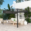 Outsunny 3 x 3(m) Pergola with Retractable Roof & Roller Shade