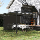 Outsunny 3 x 3(m) Pergola with Retractable Roof & Roller Shade