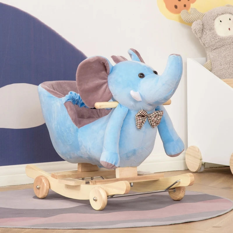 HOMCOM Children's Rocking Elephant - Blue