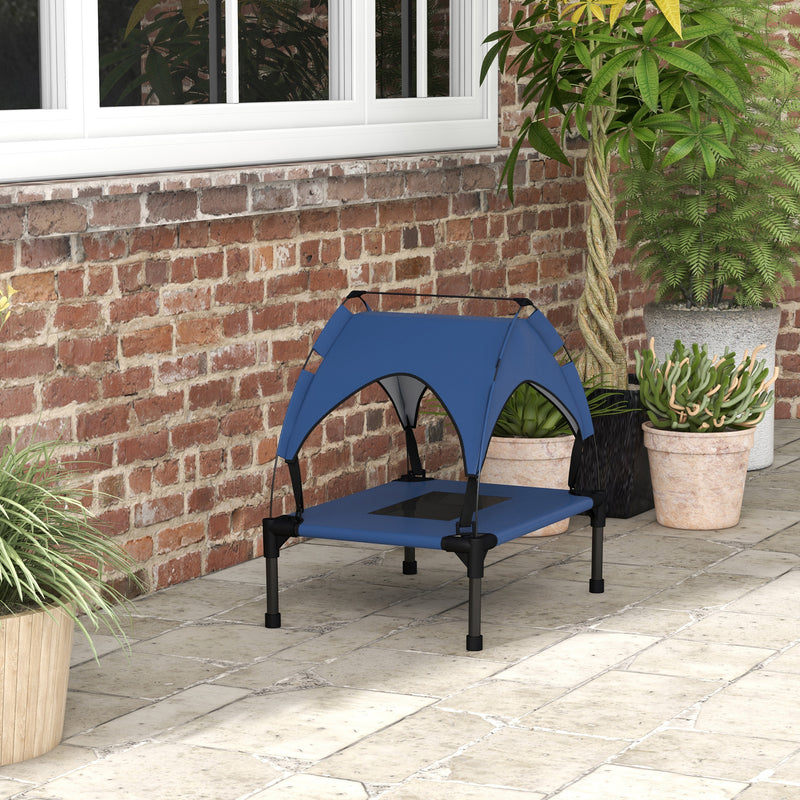 PawHut Cooling Raised Dog Bed w/ Breathable Mesh, Dark Blue