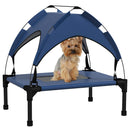 PawHut Cooling Raised Dog Bed w/ Breathable Mesh, Dark Blue