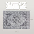 HOMCOM Flannel Non-Slip Washable Rug for Living Room,