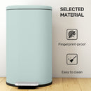 HOMCOM Slim Rectangular Pedal Bin With Soft-Close Lid, 30L Kitchen Bin Green