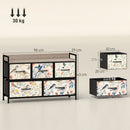 HOMCOM 5-Drawer Chest of Drawers, Fabric Dresser with Open Shelf