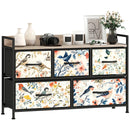 HOMCOM 5-Drawer Chest of Drawers, Fabric Dresser with Open Shelf