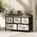 HOMCOM 5-Drawer Chest of Drawers, Fabric Dresser with Open Shelf