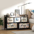HOMCOM 5-Drawer Chest of Drawers, Fabric Dresser with Open Shelf