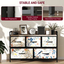 HOMCOM 5-Drawer Chest of Drawers, Fabric Dresser with Open Shelf