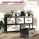 HOMCOM 5-Drawer Chest of Drawers, Fabric Dresser with Open Shelf