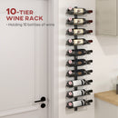 HOMCOM Wall Mount Wine Rack, Wall Wine Rack For 10 Wine Bottles, Black