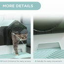 PawHut Hooded Cat Litter Tray w/ Scoop, Drawer Pan Handle Deodorants Light Blue