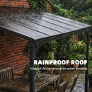 Outsunny 3.4 X 3 M Metal Lean-to Hardtop Gazebo, Wall-Mounted Pergola