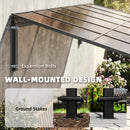 Outsunny 3.4 X 3 M Metal Lean-to Hardtop Gazebo, Wall-Mounted Pergola