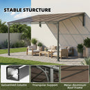 Outsunny 3.4 X 3 M Metal Lean-to Hardtop Gazebo, Wall-Mounted Pergola