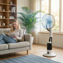 HOMCOM 18" Pedestal Fan With Water Mist Spray Standing Fan, 2.8L Tank, White