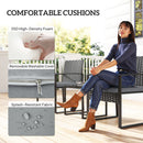 Outsunny Rattan Bistro Set, 3 PCS Garden Furniture with Cushion, Light Grey