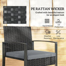Outsunny Rattan Bistro Set, 3 PCS Garden Furniture with Cushion, Light Grey