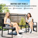Outsunny Rattan Bistro Set, 3 PCS Garden Furniture with Cushion, Light Grey