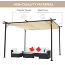 Outsunny Metal Pergola with Retractable Awning 3.5x3.5m - Cream