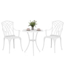 Outsunny 3 PCs Garden Bistro Set Outdoor Garden Furniture Set W/ Umbrella Hole