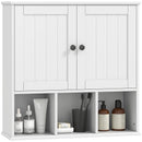 HOMCOM Bathroom Wall Cabinet, Medicine Cabinet with Open Compartments, Shelf
