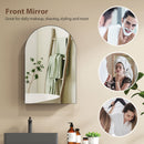 HOMCOM Bathroom Mirror Cabinet with Mirror Arched Wall Cabinet Black