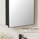 HOMCOM Bathroom Mirror Cabinet with Mirror Arched Wall Cabinet Black