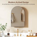 HOMCOM Bathroom Mirror Cabinet with Mirror Arched Wall Cabinet Black