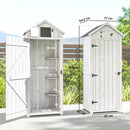 Outsunny Wooden Garden Storage Shed Tool Storage Box, Light Grey