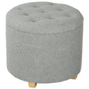 HOMCOM 45cm Round Ottoman with Storage, Lid, Cashmere Footstool