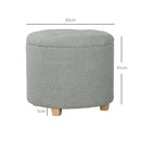 HOMCOM 45cm Round Ottoman with Storage, Lid, Cashmere Footstool